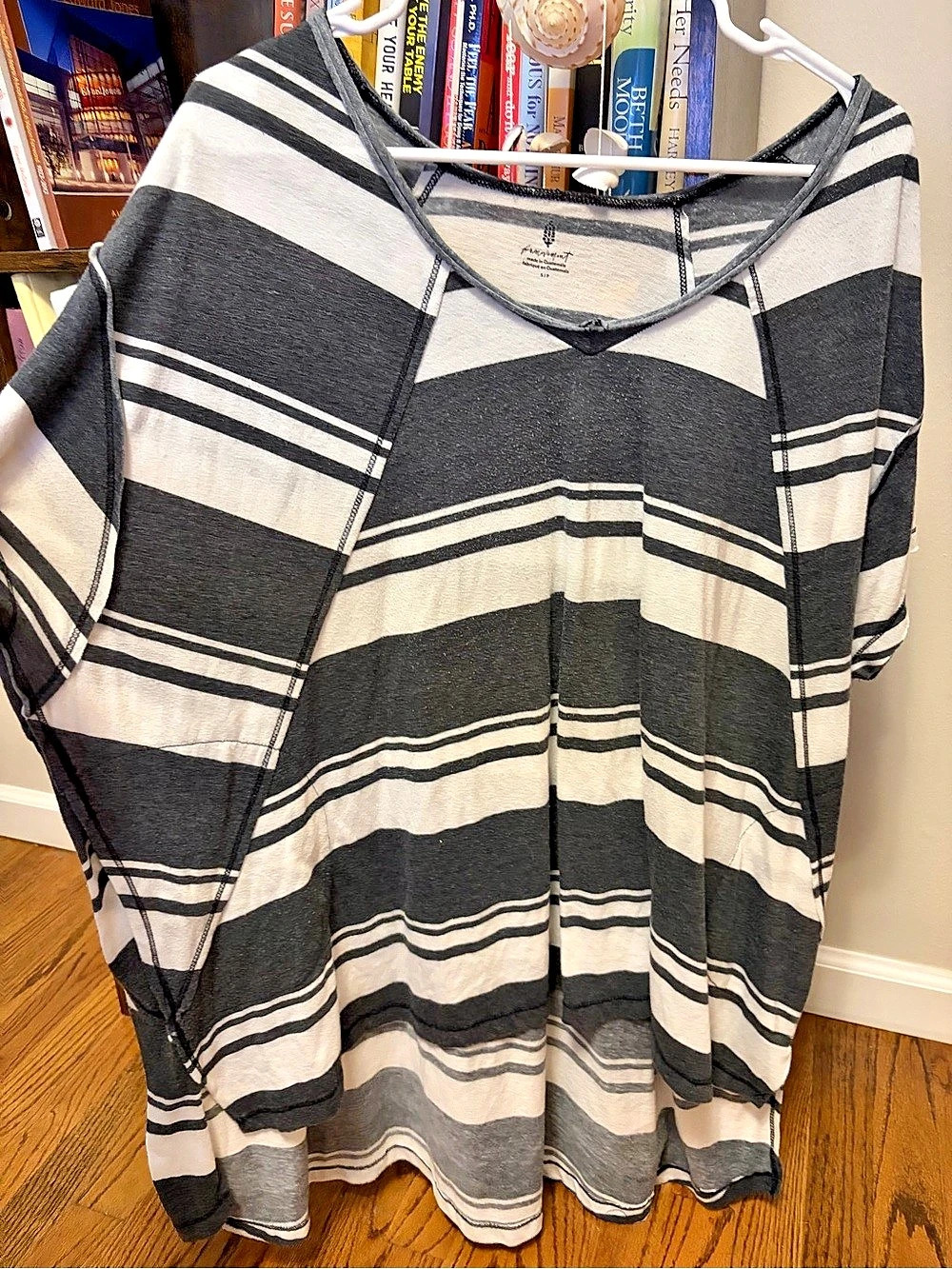 Free People Striped Tunic in Black & Cream